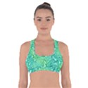 Retro Flower Pattern Design Batik Cross Back Sports Bra View1