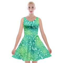 Retro Flower Pattern Design Batik Velvet Skater Dress