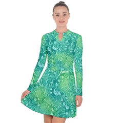 Retro Flower Pattern Design Batik Long Sleeve Panel Dress