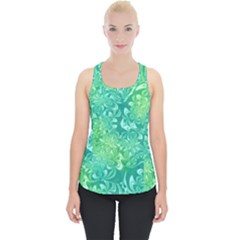 Retro Flower Pattern Design Batik Piece Up Tank Top