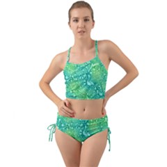 Retro Flower Pattern Design Batik Mini Tank Bikini Set by Posterlux