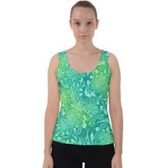 Retro Flower Pattern Design Batik Velvet Tank Top