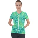 Retro Flower Pattern Design Batik Short Sleeve Zip Up Jacket View1