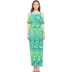 Retro Flower Pattern Design Batik Draped Sleeveless Chiffon Jumpsuit