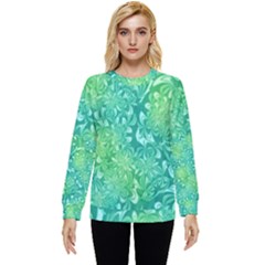 Retro Flower Pattern Design Batik Hidden Pocket Sweatshirt