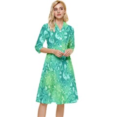 Retro Flower Pattern Design Batik Classy Knee Length Dress by Posterlux