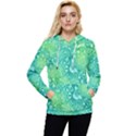 Retro Flower Pattern Design Batik Women s Lightweight Drawstring Hoodie View1