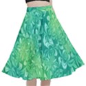 Retro Flower Pattern Design Batik A-Line Full Circle Midi Skirt With Pocket View1