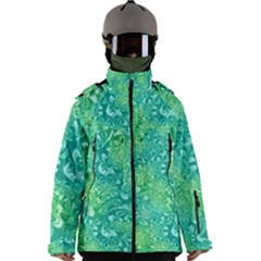 Retro Flower Pattern Design Batik Men s Zip Ski And Snowboard Waterproof Breathable Jacket by Posterlux