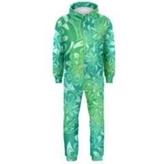 Retro Flower Pattern Design Batik Hooded Jumpsuit (men)