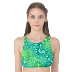 Retro Flower Pattern Design Batik Tank Bikini Top