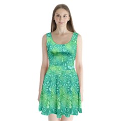 Retro Flower Pattern Design Batik Split Back Mini Dress 