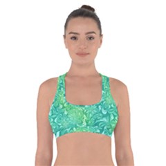 Retro Flower Pattern Design Batik Cross Back Sports Bra