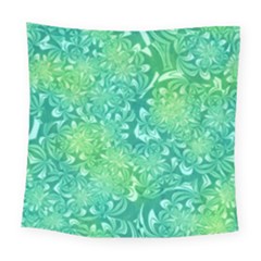 Retro Flower Pattern Design Batik Square Tapestry (large)