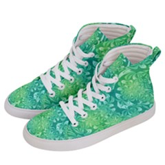 Retro Flower Pattern Design Batik Men s Hi-top Skate Sneakers