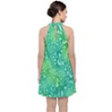 Retro Flower Pattern Design Batik Velvet Halter Neckline Dress  View2