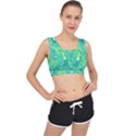 Retro Flower Pattern Design Batik V-Back Sports Bra View1