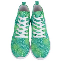 Retro Flower Pattern Design Batik Men s Lightweight High Top Sneakers