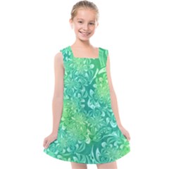 Retro Flower Pattern Design Batik Kids  Cross Back Dress