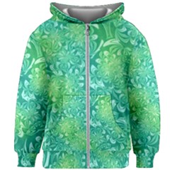 Retro Flower Pattern Design Batik Kids  Zipper Hoodie Without Drawstring