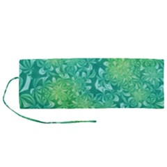 Retro Flower Pattern Design Batik Roll Up Canvas Pencil Holder (m) by Posterlux