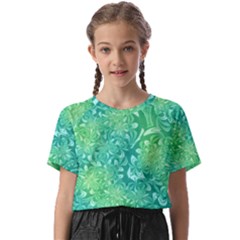 Retro Flower Pattern Design Batik Kids  Basic T-shirt by Posterlux