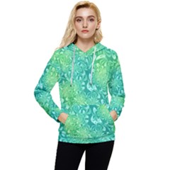 Retro Flower Pattern Design Batik Women s Lightweight Drawstring Hoodie