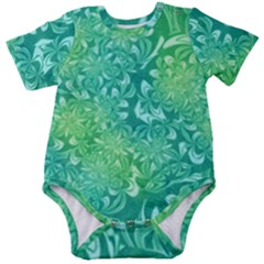 Retro Flower Pattern Design Batik Baby Short Sleeve Bodysuit