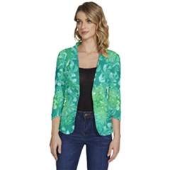 Retro Flower Pattern Design Batik Women s One-button 3/4 Sleeve Short Jacket