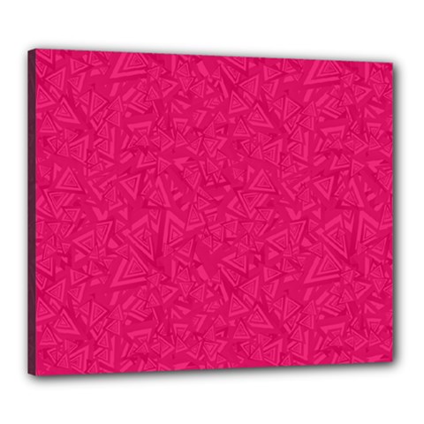 Pink Abstract Crimson Triangle Canvas 24  X 20  (stretched)