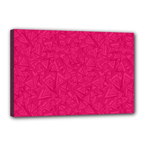 Pink Abstract Crimson Triangle Canvas 18  X 12  (stretched) by Posterlux