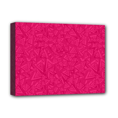 Pink Abstract Crimson Triangle Deluxe Canvas 16  X 12  (stretched)  by Posterlux