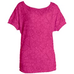 Pink Abstract Crimson Triangle Women s Oversized T-shirt