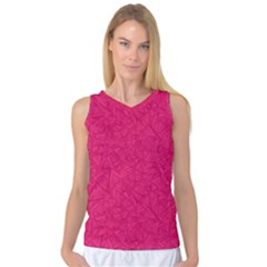 Pink Abstract Crimson Triangle Women s Basketball Tank Top