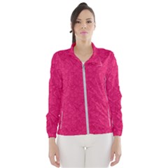 Pink Abstract Crimson Triangle Women s Windbreaker