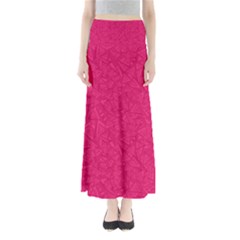 Pink Abstract Crimson Triangle Full Length Maxi Skirt