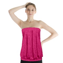 Pink Abstract Crimson Triangle Strapless Top