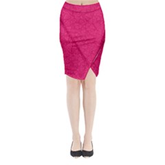 Pink Abstract Crimson Triangle Midi Wrap Pencil Skirt