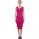 Pink Abstract Crimson Triangle Sleeveless Pencil Dress View1