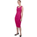 Pink Abstract Crimson Triangle Sleeveless Pencil Dress View2