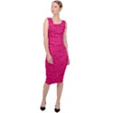 Pink Abstract Crimson Triangle Sleeveless Pencil Dress View3