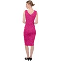 Pink Abstract Crimson Triangle Sleeveless Pencil Dress View4