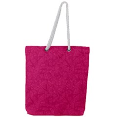 Pink Abstract Crimson Triangle Full Print Rope Handle Tote (large) by Posterlux