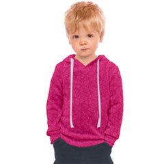 Pink Abstract Crimson Triangle Kids  Overhead Hoodie by Posterlux