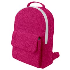 Pink Abstract Crimson Triangle Flap Pocket Backpack (small)