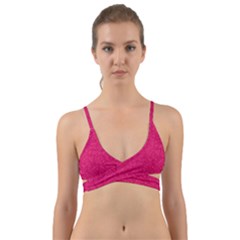 Pink Abstract Crimson Triangle Wrap Around Bikini Top by Posterlux