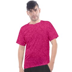 Pink Abstract Crimson Triangle Men s Sport Top