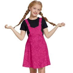 Pink Abstract Crimson Triangle Kids  Apron Dress