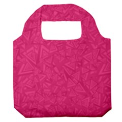 Pink Abstract Crimson Triangle Premium Foldable Grocery Recycle Bag by Posterlux