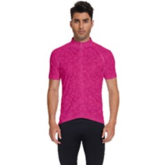 Pink Abstract Crimson Triangle Men s Short Sleeve Cycling Jersey by Posterlux